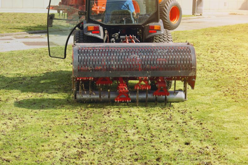 Aeration Equipment on a Residential Lawn